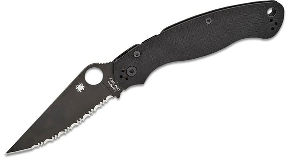 SPYDERCO C36GSBK2 MILITARY 2 CPM-S30V COMPRESSION LOCK SERRATED EDGE G10 HANDLE BLACK FOLDING KNIFE.