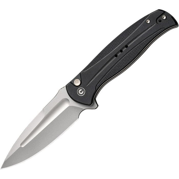 CIVIVI CIVC230533 INCINDIE PUSHLOCK 14C28N SANDVIK STEEL BLACK G10 HANDLE FOLDING KNIFE.