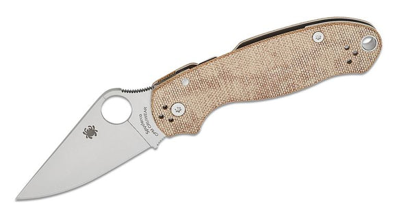 SPYDERCO C223MPCW PARA 3 BROWN MICARTA HANDLE CPM CRUWEAR STEEL COMPRESSION FOLDING KNIFE.