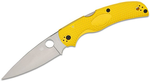 SPYDERCO C244PYL NATIVE CHIEF SALT YELLOW LIGHTWEIGHT PLAIN EDGE CPM MAGNACUT STEEL FOLDING KNIFE.