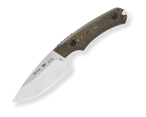 BUCK 664WAS ALPHA HUNTER PRO WALNUT DYMALUX HANDLE S35VN STEEL FIXED BLADE KNIFE W/SHEATH.