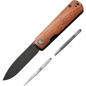 CIVIVI CIVC21004A2 SENDY LINERLOCK NITRO V STEEL WOOD HANDLE FOLDING KNIFE.