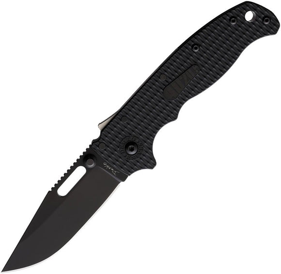 DEMKO KNIVES DEMAD205F12B AD20.5 CLIP POINT SHARK LOCK AUS-10A BLACK BLADE  FOLDING KNIFE.