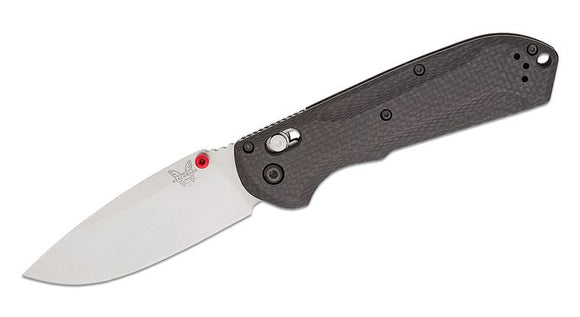 BENCHMADE 560-03 FREEK AXIS CPM-S90V STEEL CF HANDLE SATIN DROP POINT FOLDING KNIFE.