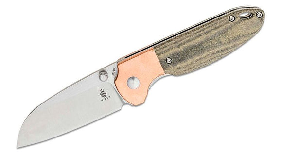 KIZER KIV3575A1 DEVIENT SHEEPDOG KNIVESCHRIS CONAWAY M390 STEEL MICARTA FOLDING KNIFE.