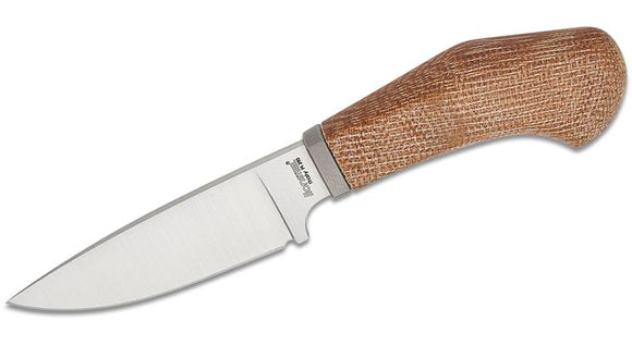 LIONSTEEL LSTWL1CVN WILLY NATURAL MICARTA M390 STEEL WILSON FIXED BLADE KNIFE W/SHEATH.