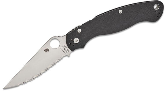 SPYDERCO C36GS2 MILITARY 2 CPM-S30V COMPRESSION LOCK G10 HANDLE SERRATED FOLDING KNIFE.