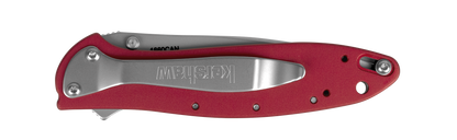 KERSHAW CANADIAN LEEK 1660CAN — CANADA SPECIAL SERIES, 14C28N WHARNCLIFFE BLADE, RED ANODIZED HANDLE, LINER LOCK - MADE IN USA