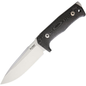 LIONSTEEL LSTT5MI T5 NILOX TOOL STEEL BLACK CANVAS MICARTA HANDLE FIXED BLADE KNIFE W/SHEATH.