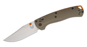 BENCHMADE TAGGEDOUT – MODEL 15536 – CPM - S45VN SATIN CLIP POINT BLADE, OD GREEN G10 HANDLE, AXIS LOCK, MADE IN USA - S&R KNIVES INC