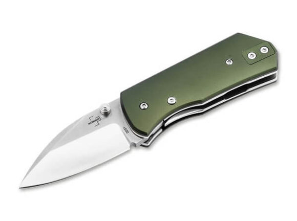 BOKER 01BP006 LEFTI 12C27 STEEL ALUMINUM HANDLE CHUCK GEDRAITIS FOLDING KNIFE. - S&R KNIVES INC