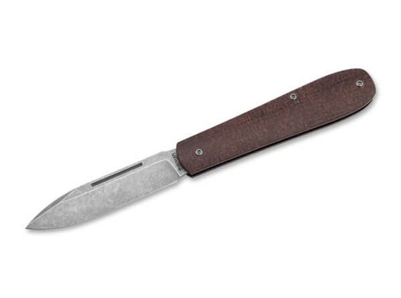 BOKER 112946 COFFIN BROWN MICARTA HANDLE CPM - MAGNACUT STEEL SLIPJOINT FOLDING KNIFE. - S&R KNIVES INC