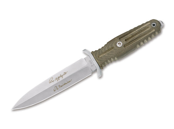 BOKER 120545 APPLEGATE 5.5 BILL HARSEY 440C STEEL MICARTA HANDLE FIXED BLADE KNIFE W/SHEATH. - S&R KNIVES INC