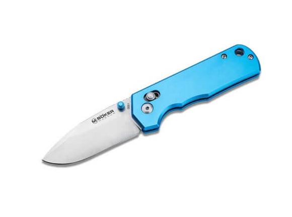 BOKER MAGNUM 01SC711 ROCKSTUB 440B STEEL MICARTA HANDLE DROP POINT BLUE FOLDING KNIFE. - S&R KNIVES INC