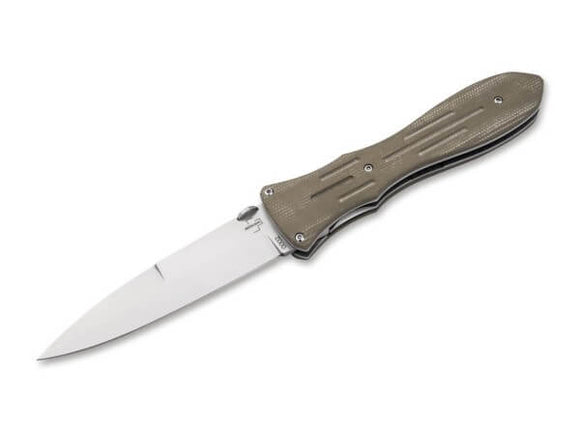 BOKER PLUS 01BO913 ATROPOS CHUCK GEDRAITIS VG10 MICARTA HADLE FOLDING KNIFE. - S&R KNIVES INC
