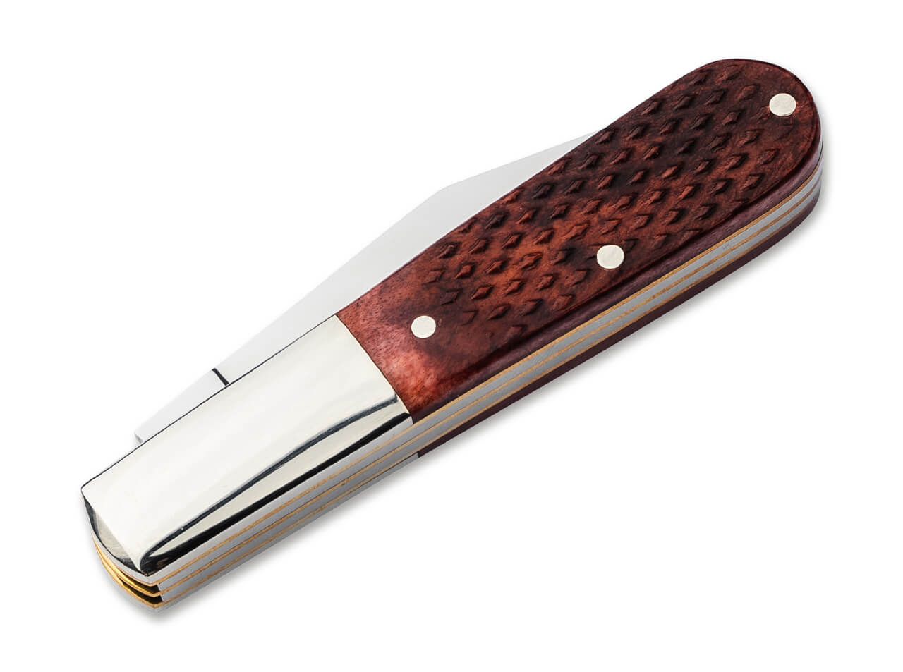 Boker Traditional Series 2.0 Barlow, Brown Checkered Bone Handles with Nickel Silver Bolsters, D2 Blade 3.25