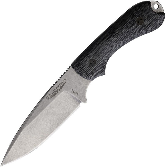BRADFORD BRAD32FE101A GUARDIAN 3.2 3D MICARTA HANDLE AEB - L STEEL FIXED BLADE KNIFE W/SHEATH. - S&R KNIVES INC