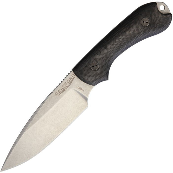 BRADFORD BRAD3FE114 GUARDIAN EDC N690 STEEL 3D CF HANDLE FIXED BLADE KNIFE W/SHEATH. - S&R KNIVES INC