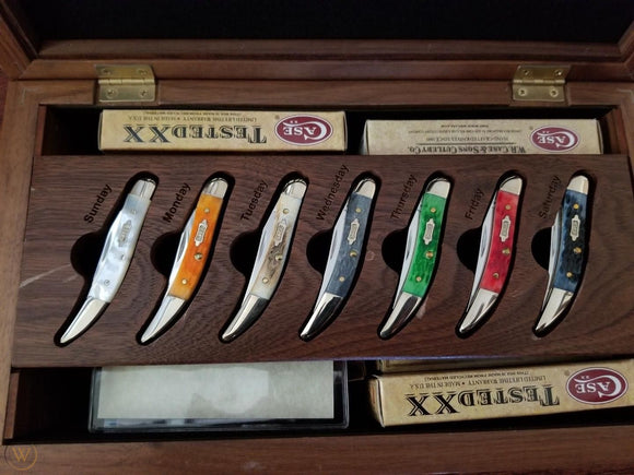 CASE XX TEXAS TOOTHPICK DAYS OF THE WEEK KNIFE SET 8765X - S&R KNIVES INC