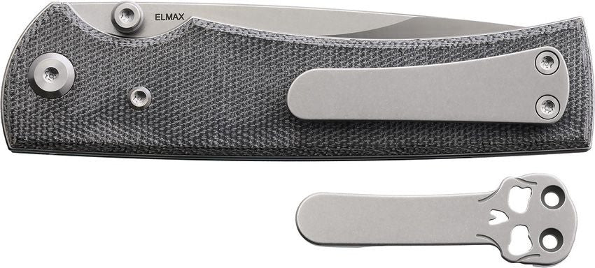 CHAVES LIBERATION 229 LINER LOCK – SATIN ELMAX DROP POINT BLADE – BLACK MICARTA HANDLE – CHAV14312 – MADE IN CHINA