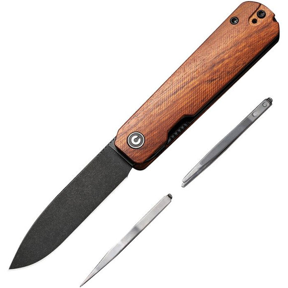 CIVIVI CIVC21004A2 SENDY LINERLOCK NITRO V STEEL WOOD HANDLE FOLDING KNIFE. - S&R KNIVES INC