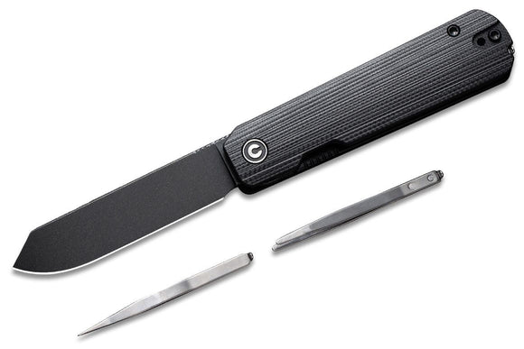 CIVIVI CIVC21004B2 SENDY LINERLOCK BLACK G10 NITRO V STEEL ULILITY FOLDING KNIFE. - S&R KNIVES INC