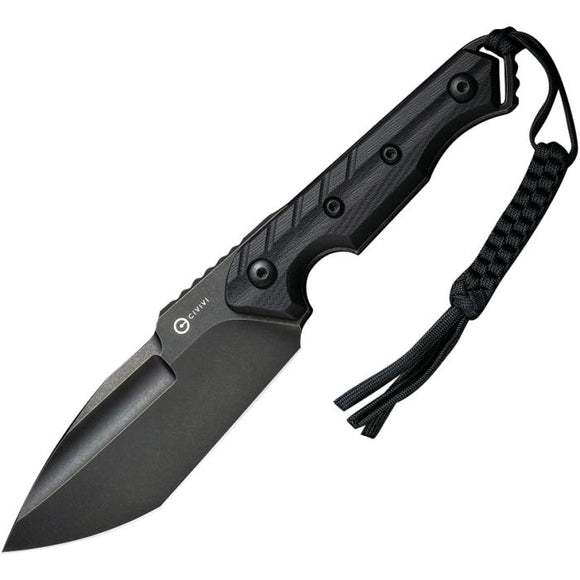 CIVIVI CIVC210401 MAXWELL D2 STEEL BLACK G10 HANDLE FIXED BLADE KNIFE WITH SHEATH. - S&R KNIVES INC