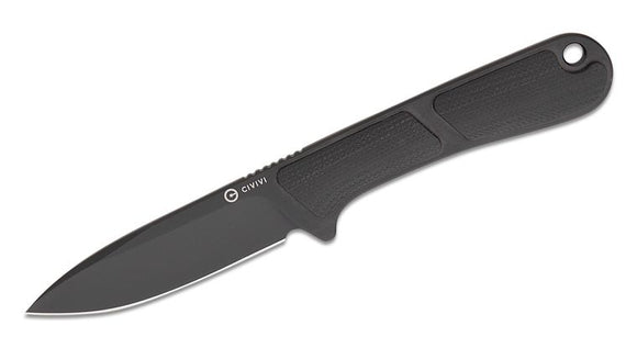 CIVIVI CIVC230101 MINI ELEMENTUM BLACK G10 HANDLE NITRO - V STEEL FIXED BLADE KNIFE W/SHEATH - S&R KNIVES INC