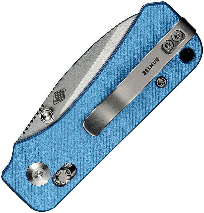 CIVIVI BABY BANTER 2 CIVC230741 – NITRO-V BEADBLASTED BLADE – BLUE MACHINED ALUMINUM HANDLE – CROSSBAR LOCK – MADE IN CHINA