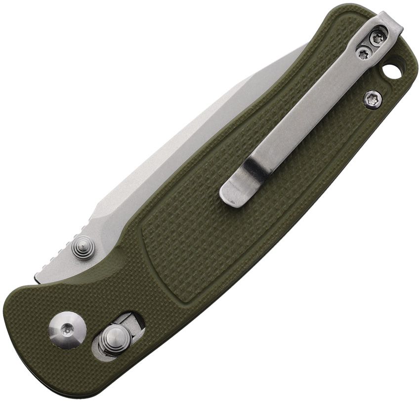 CJRB SHALE CROSSBAR LOCK J1943GN – STONEWASH AR-RPM9 DROP POINT BLADE – OD GREEN G10 HANDLE – MADE IN CHINA