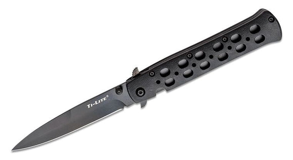 COLD STEEL 26SPBKBK TI - LITE BLACK BLADE BLACK G10 HANDLE AUS - 8A STEEL FOLDING KNIFE. - S&R KNIVES INC