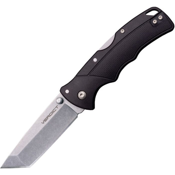 COLD STEEL CSFLC3TSS VERDICT 4116 STEEL TANTO POINT BLACK GFN HANDLE FOLDING KNIFE - S&R KNIVES INC