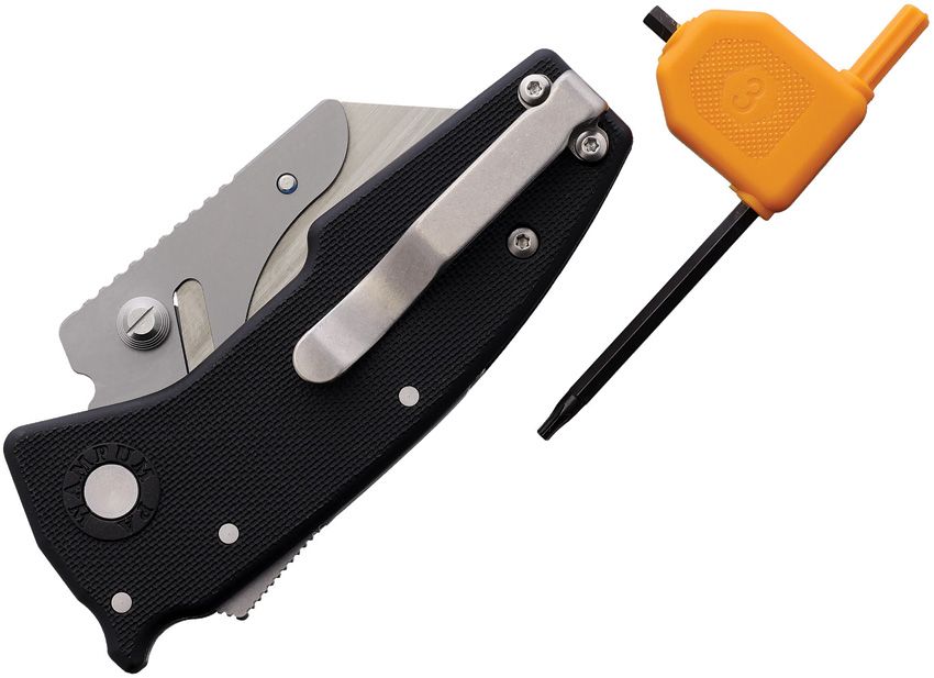 DEMKO DEM19277 RAZOR SHARK BLACK GRN HANDLE STAINLESS UTILITY BLADE FOLDING KNIFE.