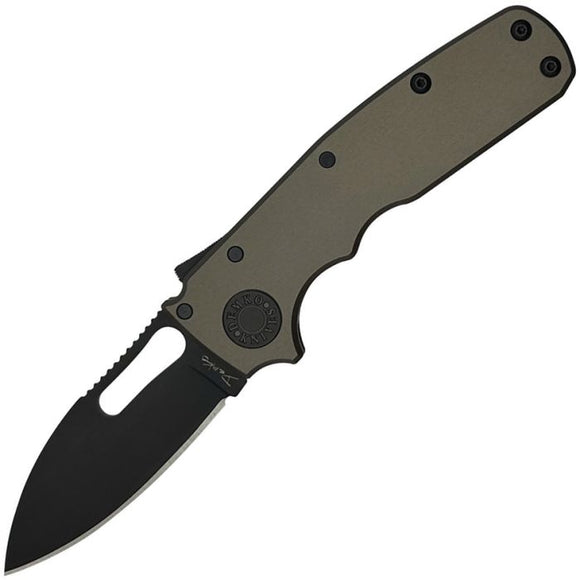 DEMKO SHARK CUB DEM19230 SHARK - LOCK – STEALTH ALUMINUM BLACK DLC CPM - 20CV BLADE, SLICER PROFILE - MADE IN TAIWAN - SRK KNIVES AND SPORTS INC