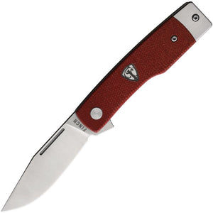 FINCH KNIVES FKCHT404 HATFIELD RED MICARTA 154CM EXTENDED TANG FOLDING KNIFE. - S&R KNIVES INC