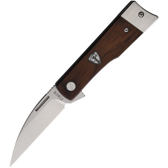 FINCH KNIVES FKCMC201 MCCOY COCOBOLO WOOD LINERLOCK 154CM STEEL FOLDING KNIFE. - SRK KNIVES AND SPORTS INC