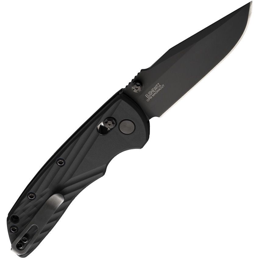 HOGUE HO24376 DEKA ABLE LOCK BLACK CERAKOTE CPM MAGNACUT STEEL BLACK POLYMER CLIP POINT FOLDING KNIFE.