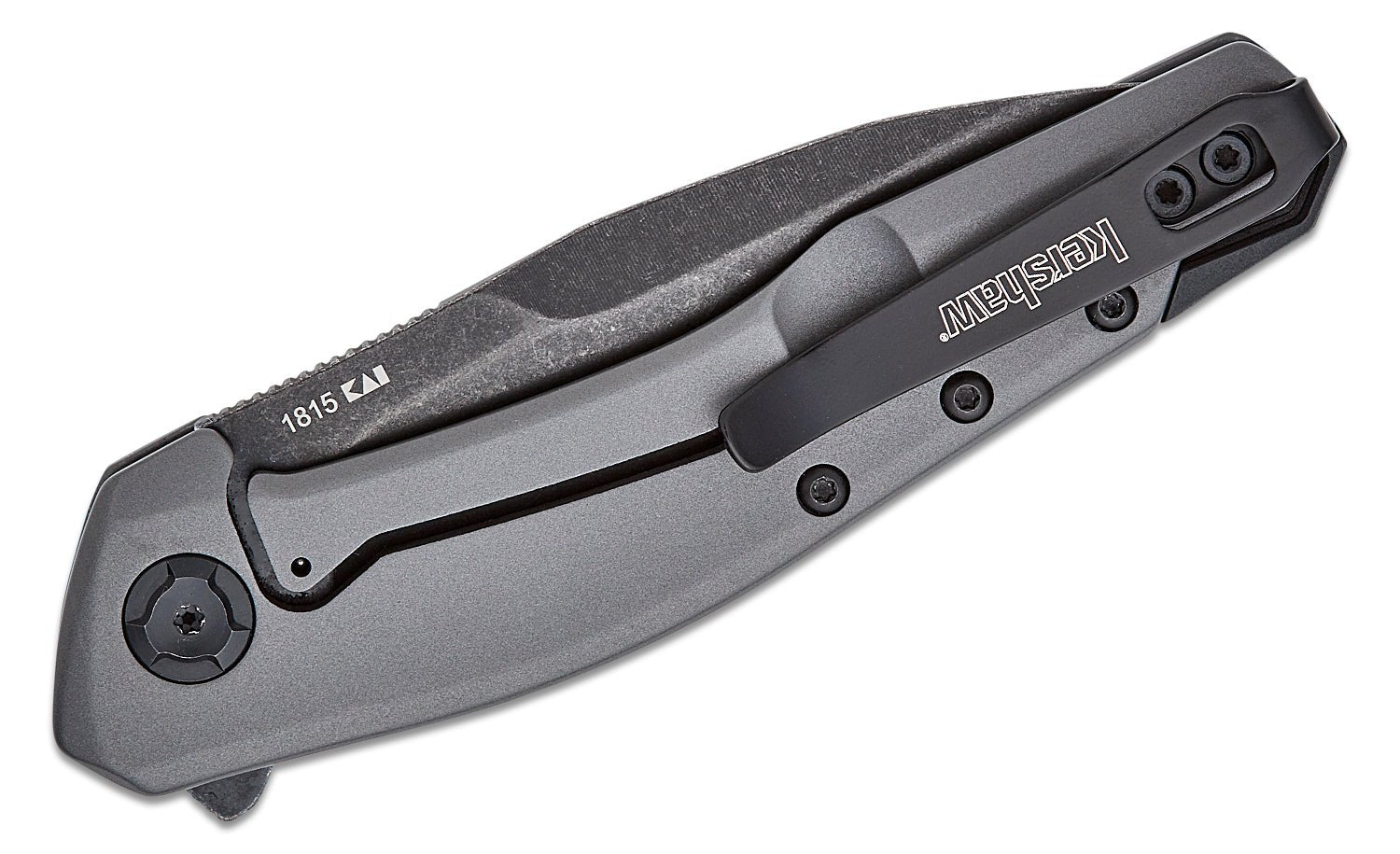 KERSHAW SANCTUM 1815 – BLACKWASH 8Cr13MoV DROP POINT BLADE – GRAY PVD STAINLESS STEEL HANDLE – MADE IN CHINA