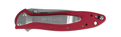 KERSHAW CANADIAN LEEK 1660CAN — CANADA SPECIAL SERIES, 14C28N WHARNCLIFFE BLADE, RED ANODIZED HANDLE, LINER LOCK - MADE IN USA