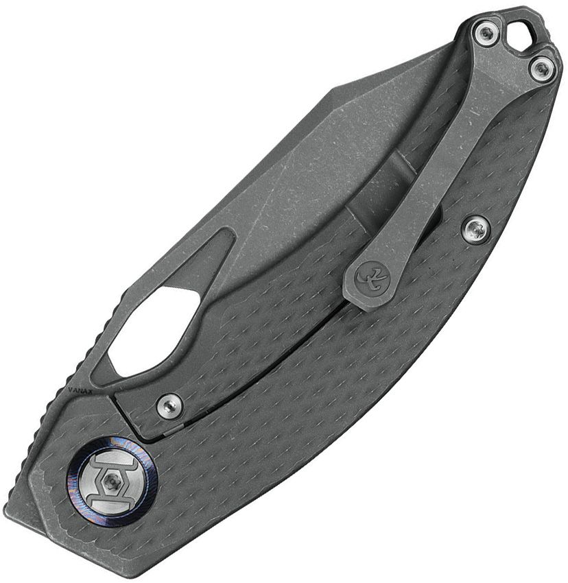 KUNWU KNIVES KUNK706CT1 COMPADRE FRAMELOCK TEXTURED TI HANDLE VANAX STEEL FOLDING KNIFE.