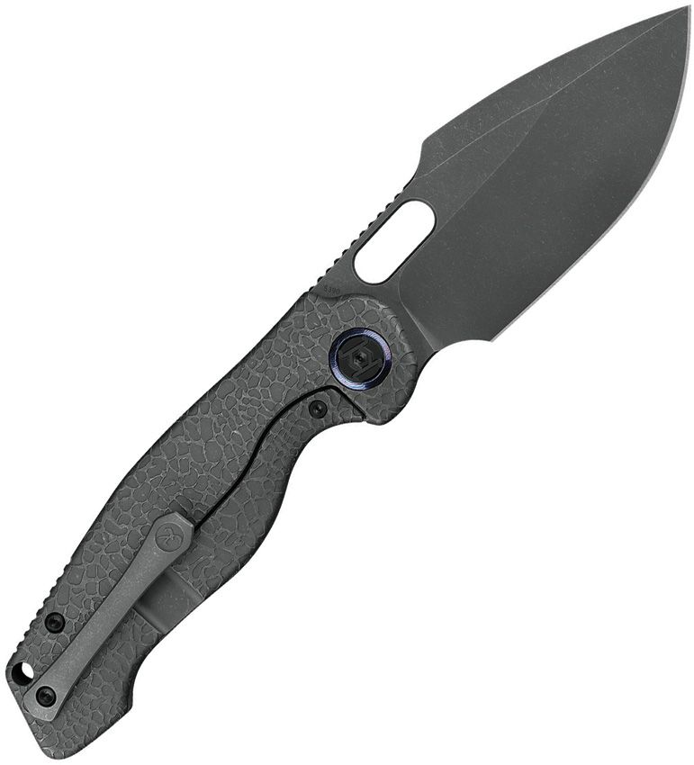 KUNWU KNIVES KUNK712T1S GRINGO FRAMELOCK SW TEXTURED TI HANDLE M390 STEEL FOLDING KNIFE.