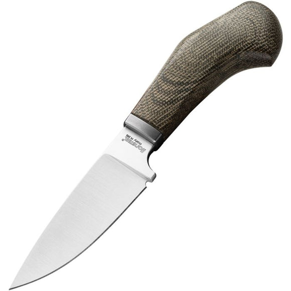 LION STEEL LSTWL1CVG WILLY M390 STEEL GREEN CANVAS MICARTA HANDLE FIXED BLADE KNIFE W/SHEATH. - S&R KNIVES INC