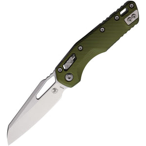 MICROTECH MCT21010FLOD MSI M390MK STEEL OD FLUTED ALUMINIUM HANDLE FOLDING KNIFE. - S&R KNIVES INC