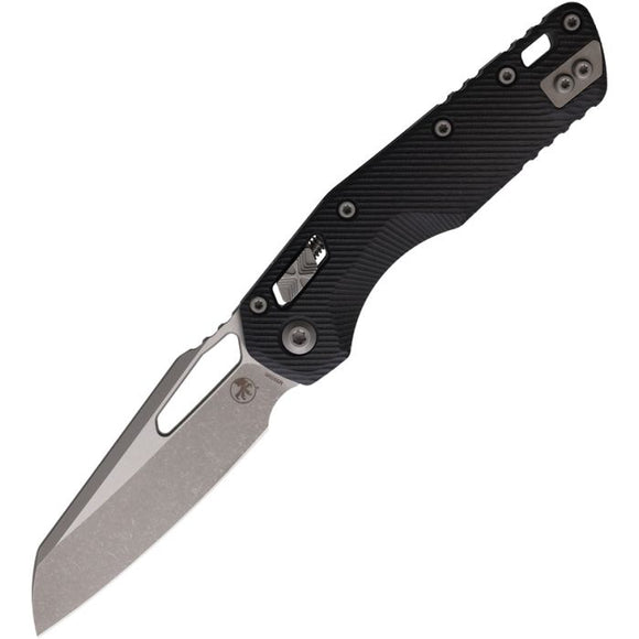 MICROTECH MSI MCT21010APFLGTB 16266 M390MK STEEL BLACK FLUTED G10 HANDLE FOLDING KNIFE. - S&R KNIVES INC