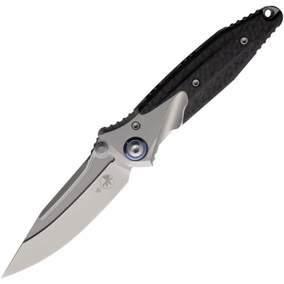 MICROTECH SOCOM BRAVO MINI MCT260M7CFTI FRAMELOCK M390 BEAD BLAST BLADE, TITANIUM & CARBON FIBER HANDLE EDC - MADE IN USA - SRK KNIVES AND SPORTS INC
