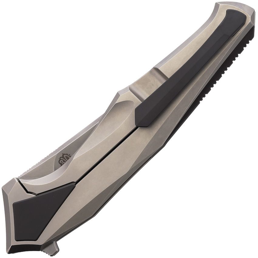 POIKILO BLADE RHINO PKBRHINO2 – PEARLESCENT STONEWASH M398 TANTO BLADE – GRAY TITANIUM HANDLE – MADE IN CHINA