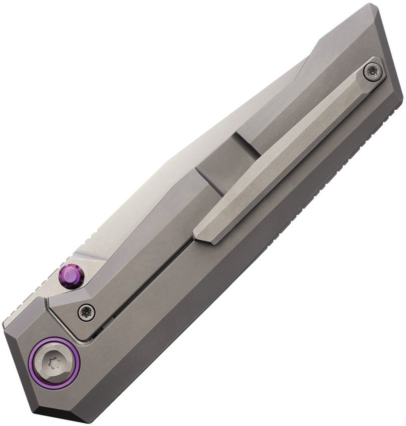 POIKILO BLADE PKBSLVTRS1 SALVATOR FRAMELOCK TI PSW M398 STEEL GRAY TI HANDLE FRAMELOCK FOLDING KNIFE.