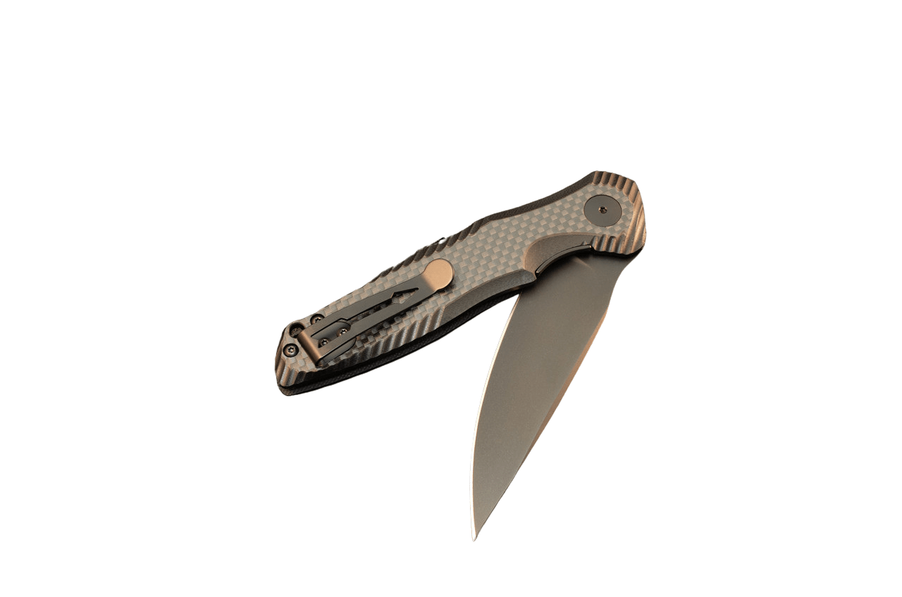 POROS FLIPPER SFBL11CF — 154CM BLADE, CARBON FIBER/G10 COMPOSITE HANDLE, LINER LOCK — MADE IN USA