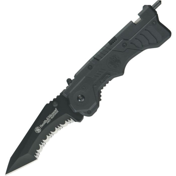 SMITH AND WESSON SW911B FIRST RESPONSE ASSISTED RESCUE FOLDING KNIFE. - S&R KNIVES INC