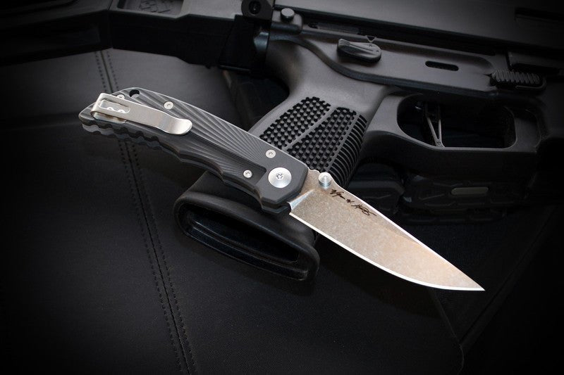 SPARTAN BLADES TALOS II “STARBURST” SFBL13BKSW – STONEWASHED 154CM BLADE – ALUMINUM HANDLE – MADE IN TAIWAN